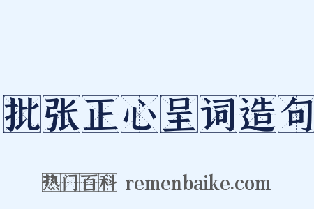 批张正心呈词造句是什么意思的图片